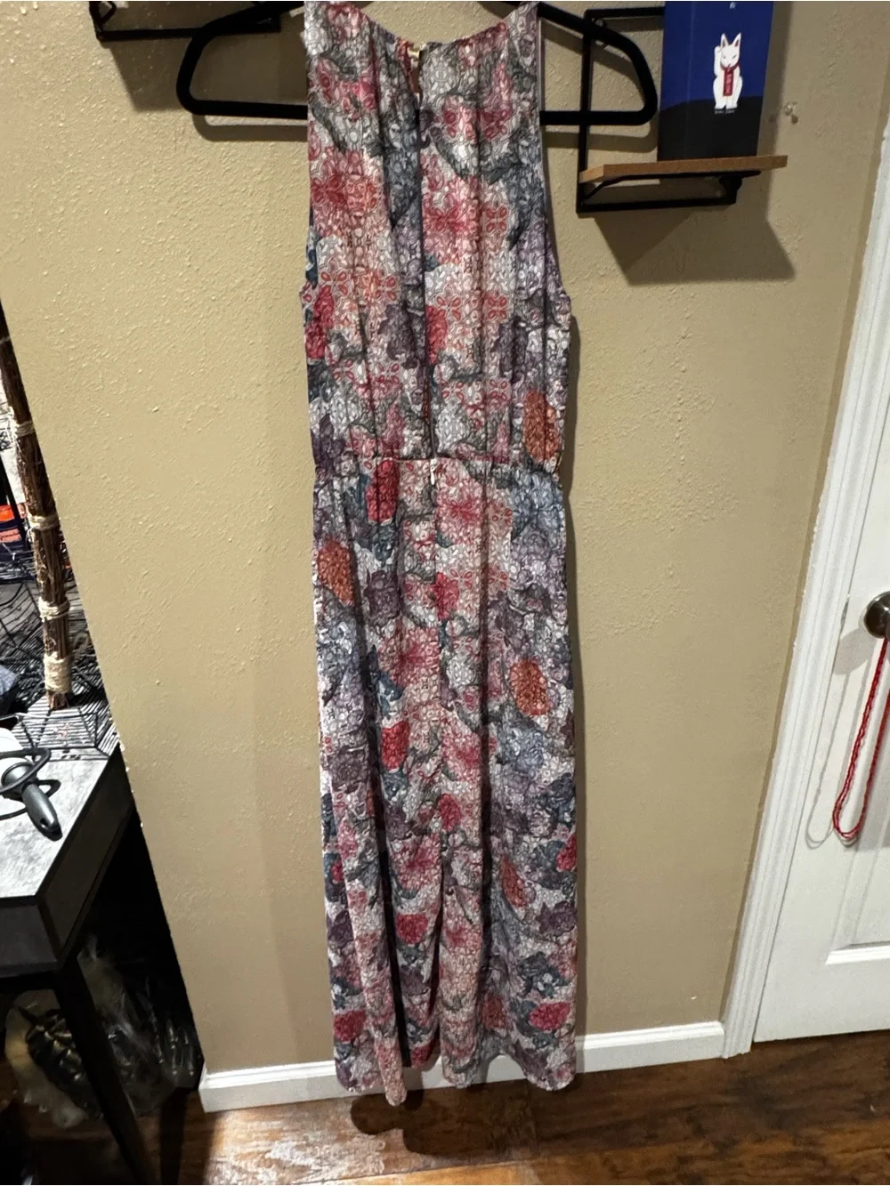 H&M Sleeveless Floral Maxi Dress in Red, Gray and Navy